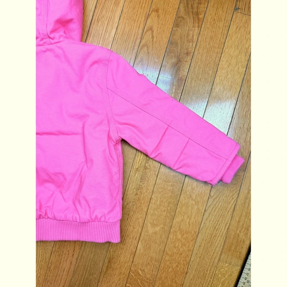 Carhartt Kids Pink Sherpa Lined‎ Canvas Active Jacket OJ9566-G 3T Hooded Coat